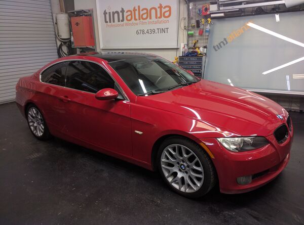 BMW 335i Coupe professional window tint installation Macon metro
